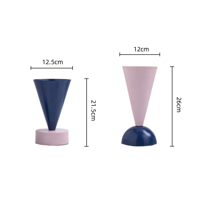 Afralia™ Geometric Triangle Vase: Metallic Colored Flower Arrangement Terrarium & Home Decor