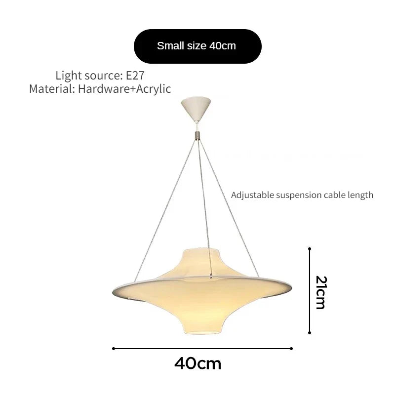 Afralia™ Cream Acrylic UFO Pendant Light: Modern Home Decor Hanging Lamp