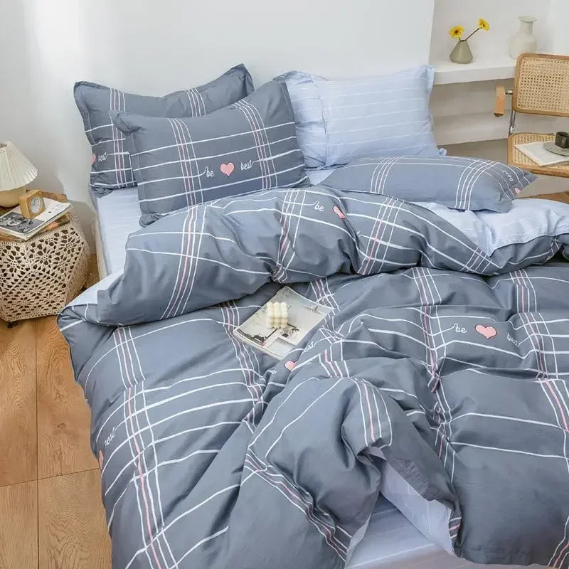 Afralia™ Small Floral Cotton Bedding Set for Soft Skin-Friendly Duvet Cover Sets