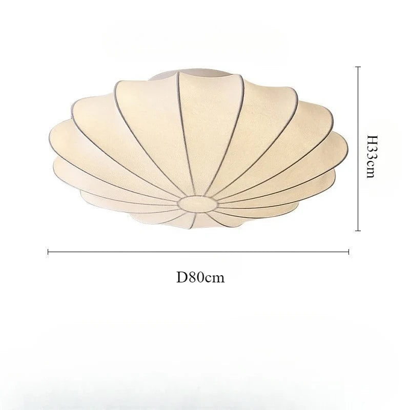 Afralia™ Wabi Sabi Cream Silk Pendant Lamp - Elegant Nordic Style Flower Hang Light