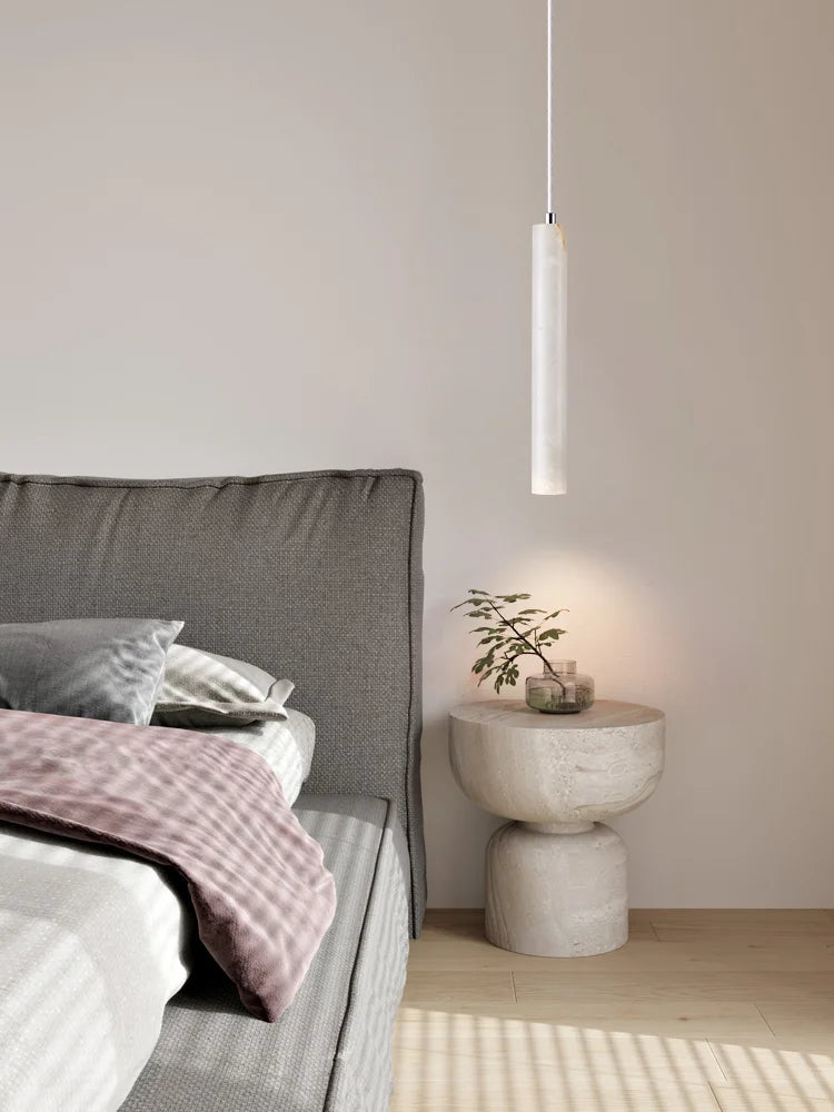 Afralia™ Wood Tube Pendant Chandelier, Japanese Style Modern Bedroom Lighting