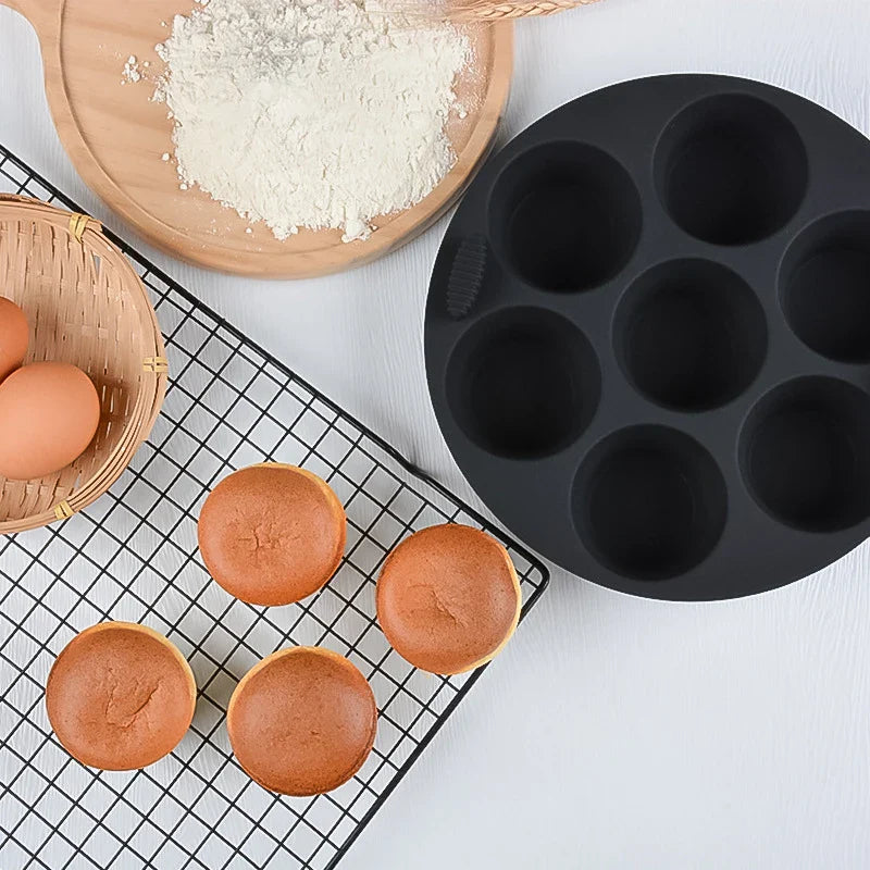 Afralia™ Silicone 7-hole Cake Mold for Baking in Airfryer & Microwave