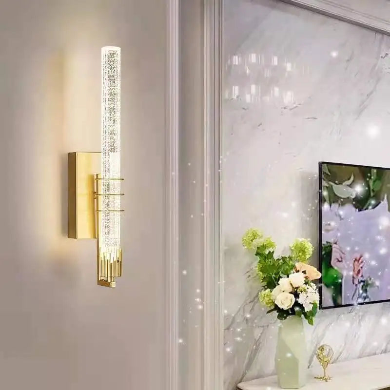 Afralia™ Crystal Wall Light: Modern LED Long Lamp for Bedrooms, Living Rooms, and Stairs