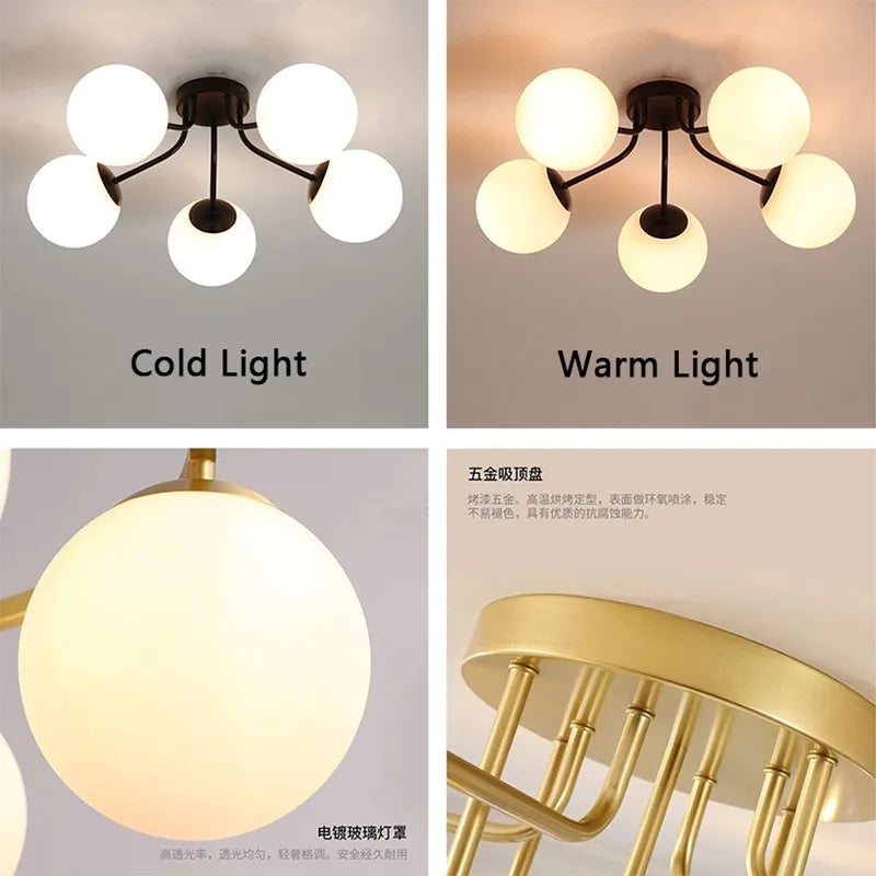 Afralia™ Bubble Glass LED Ceiling Light for Living Room Bedroom Kitchen Dining