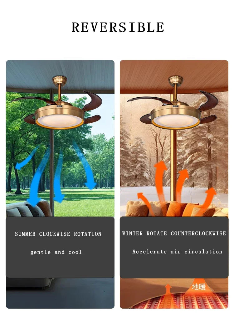 Afralia™ 55W Bronze Ceiling Fan Light with Remote Control and Reversible Blades