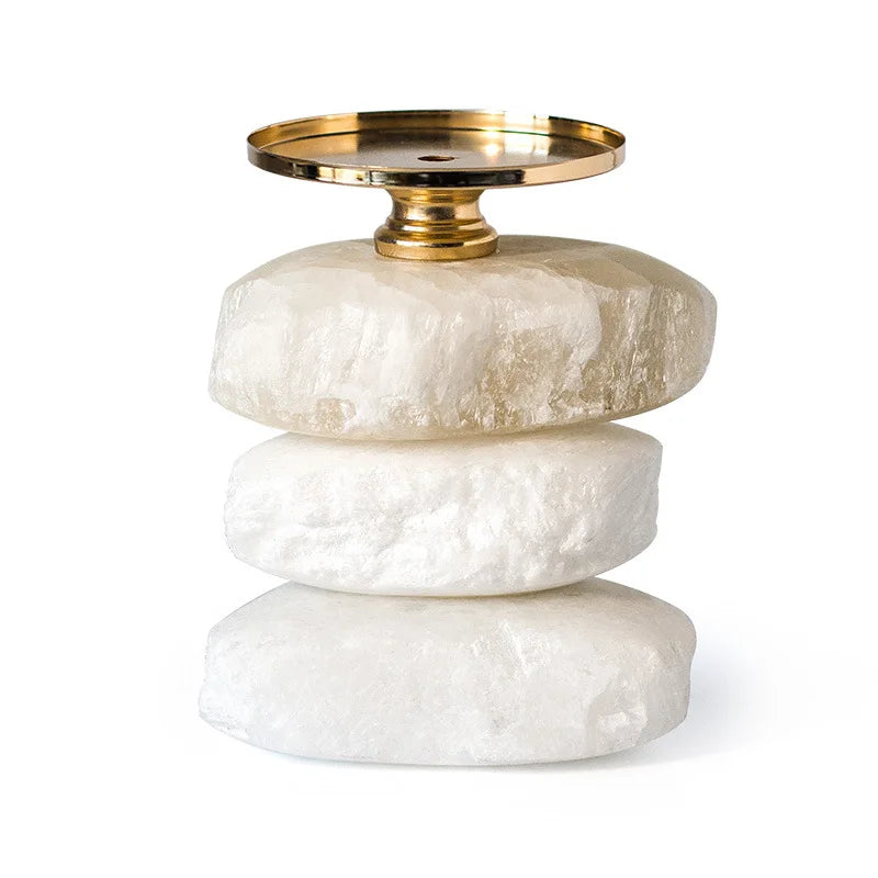 Afralia™ Natural Ore Handmade Candle Holder for Wedding Home Decor