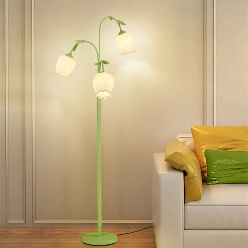 Afralia™ Orchid Bell Flower Floor Lamp for Modern Living Room and Bedroom Decor