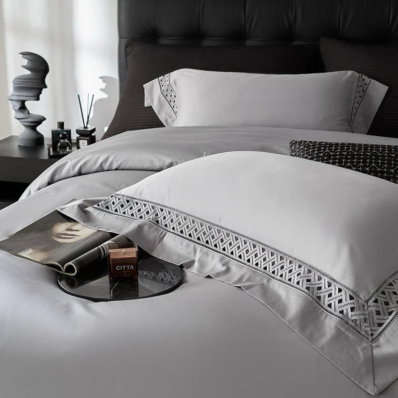 Afralia™ Egyptian Cotton Luxury Hotel Bedding Set: Duvet, Sheet, Pillowcases