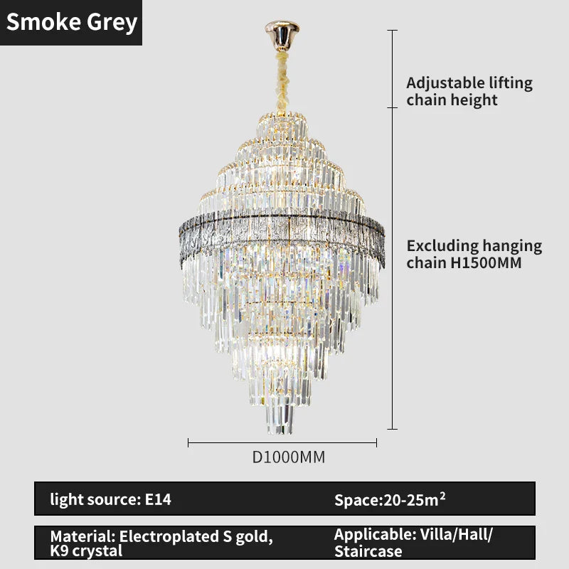 Afralia™ Crystal Chandelier: Luxury Living Room Lamp, Modern Design, Elegant Lighting Option