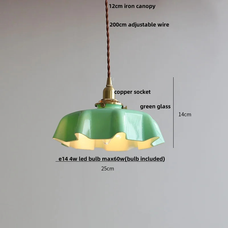 Afralia™ Modern Copper Glass Pendant Light Fixture for Reading Aisle Coffee Pink Home Decor