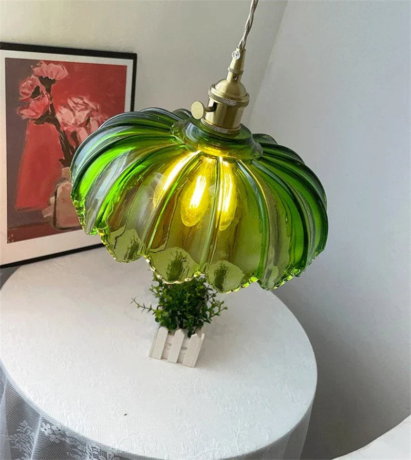 Afralia™ Stained Glass Pendant Lights | Vintage Art Glass Hanging Lamp for Kitchen and Dining Room