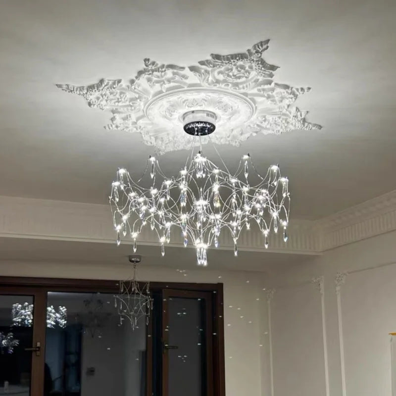 Afralia™ Starry Crystal Chandelier Ceiling Light Luxury Modern for Living Room Bedroom Restaurant