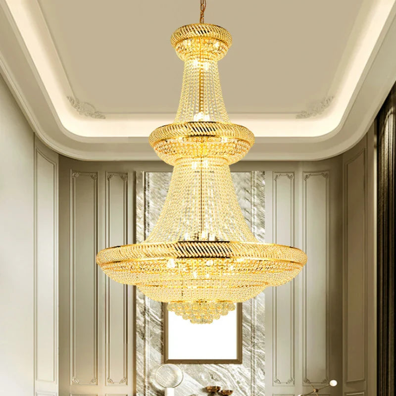 Afralia™ Luxury Crystal Living Room Chandelier - Modern LED Long Chandelier