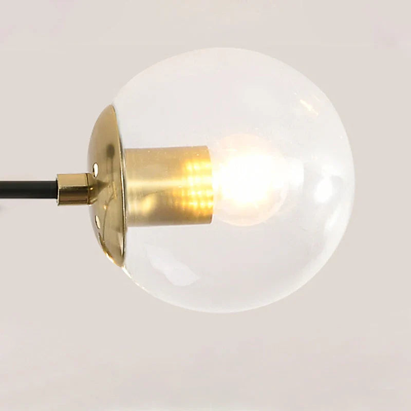 Afralia™ Black & Gold LED Chandelier: Modern E27 Glass Ball Lamp for Home Lighting