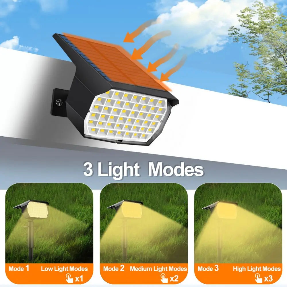 Afralia™ Solar LED Outdoor Spotlights 3 Modes Waterproof for Garden Walkway