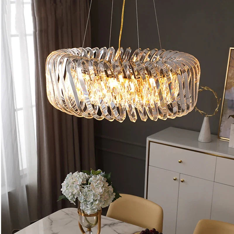 Afralia™ Modern Crystal LED Chandelier for Living Room and Bedroom Ceiling Lighting