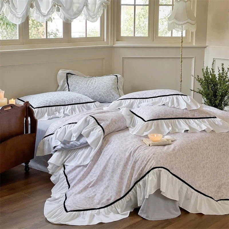 Afralia™ Cotton Bedding Sets: Sheet, Pillowcase, Duvet Cover, Queen King RU