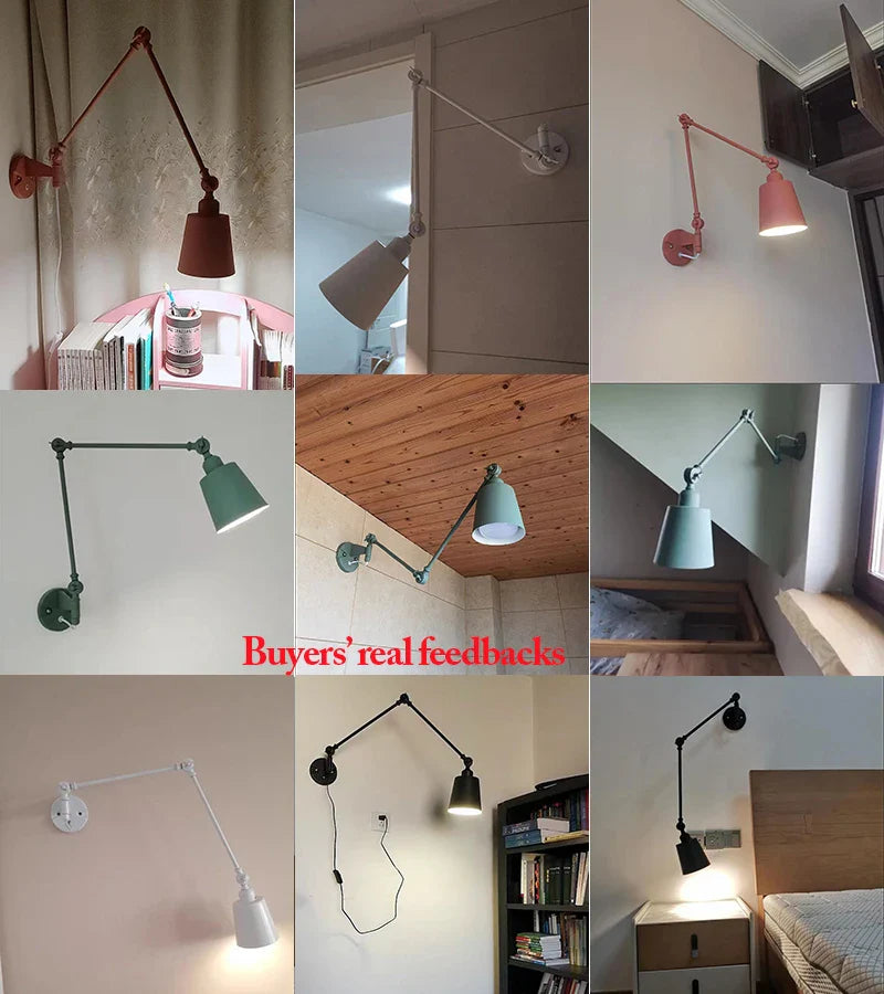 Afralia™ Adjustable Telescopic Wall Lamp for Indoor Lighting in Living Room, Bedroom, Study