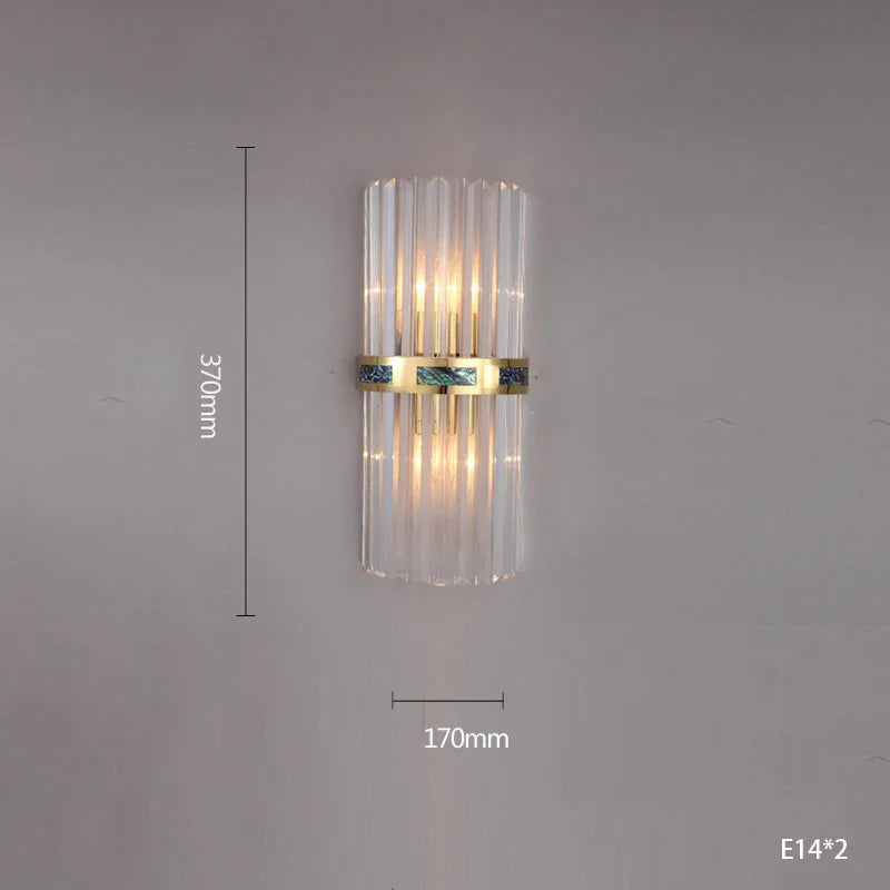 Afralia™ Seashell Crystal LED Dimmable Wall Light for Bedroom & Living Room