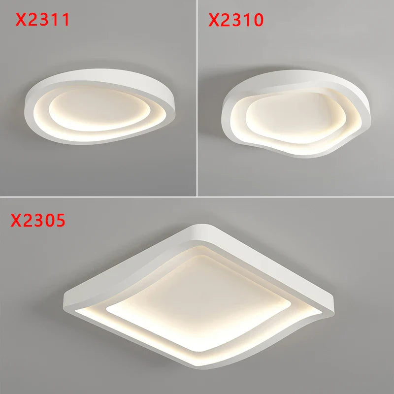 Afralia™ Smart LED Ceiling Lamp: Modern White Chandelier Ring Square Indoor Lighting