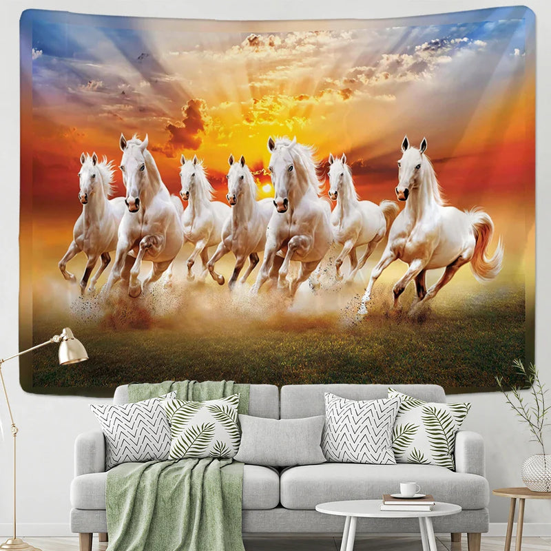 Afralia™ River Horses Tapestry Wall Hanging - Boho Aesthetic Room Decor