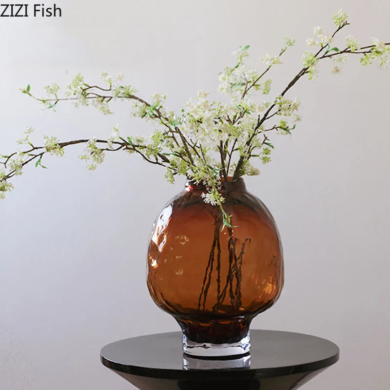 Afralia™ Round Glass Vase Hydroponics Plant Pots Floral Vases Room Decor