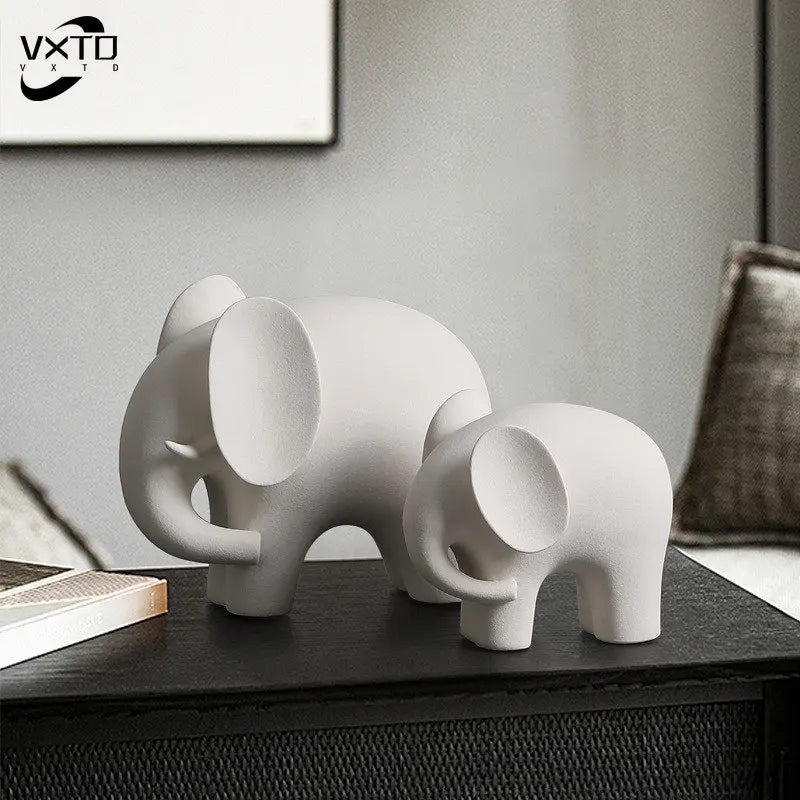 Afralia™ Elephant Resin Statue - Nordic Style Home Office Decor Sculpture