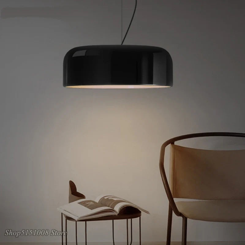 Afralia™ Modern Black Round Pendant Light for Kitchen, Living Room, Bar - Suspendu Luminaire