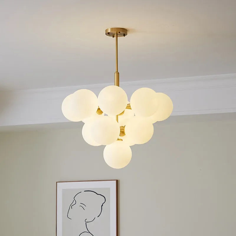 Afralia™ Glass Ball Pendant Chandelier for Kitchen Living Room Bedroom