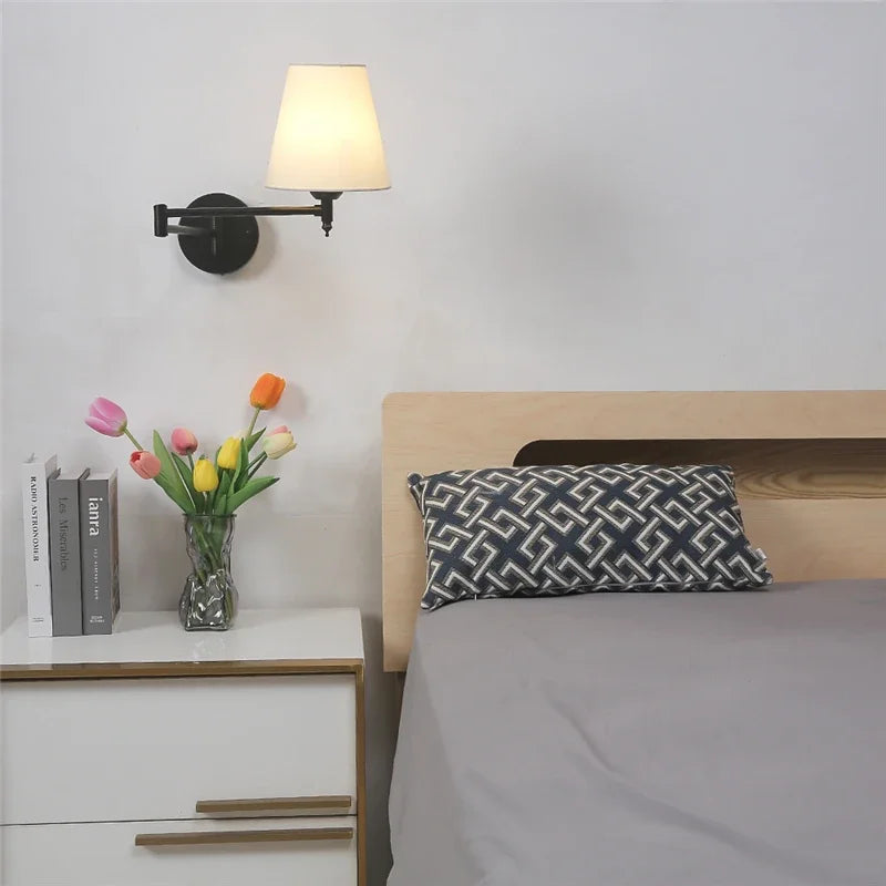 Afralia™ Adjustable LED Wall Lamp for Bedroom, Hotel, or Study - Rotating Long Arm Reading Light