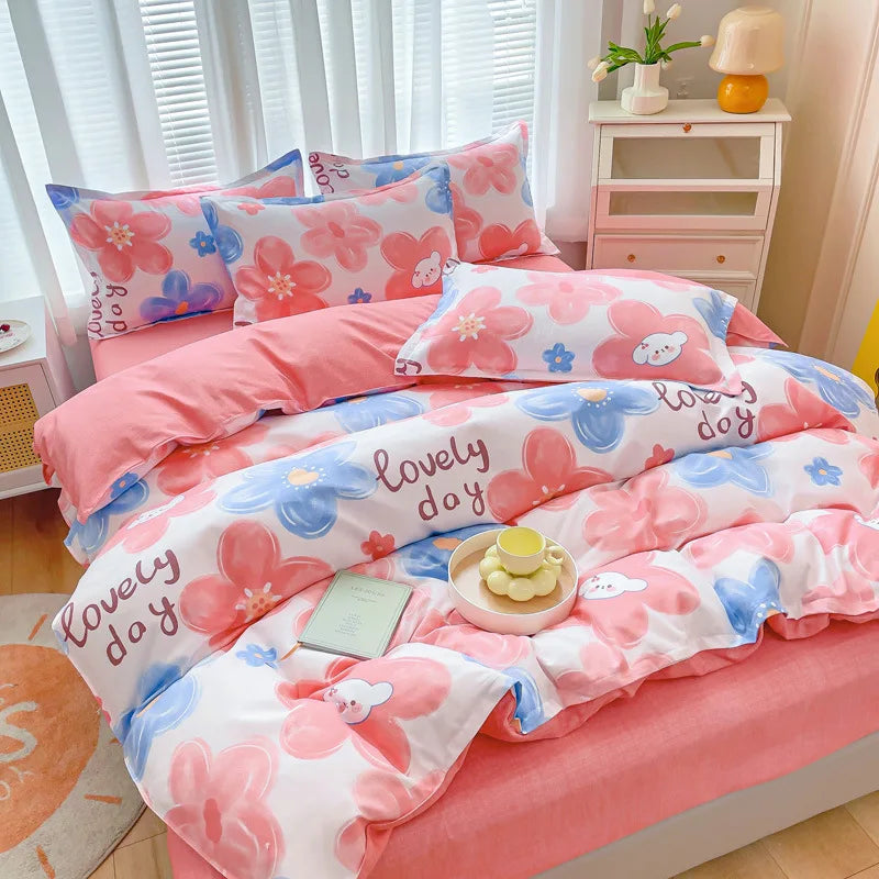 Afralia™ Romantic Flower Soft Bedding Set: Cozy & Breathable Comforter for Spring & Summer