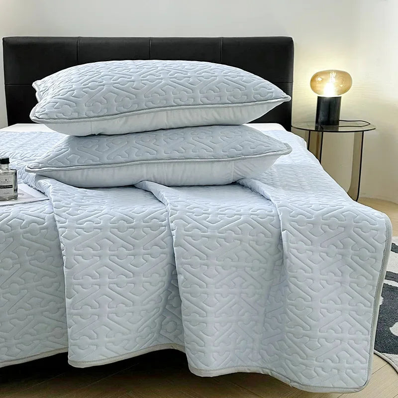 Afralia™ Latex Cooling Mat Set: Washable, Soft, Breathable Bed Sheet - 3 Pieces