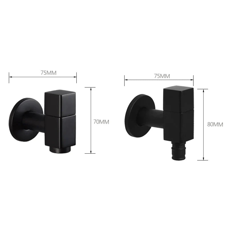 Afralia™ Brass Black Wall Mount Garden Faucet for Extended Outdoor Use