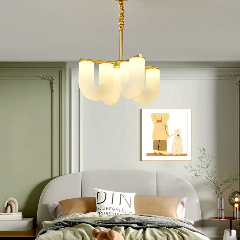 Afralia™ U-Shaped Milk White PE Pendant Lamp for Children's Bedroom and Living Room