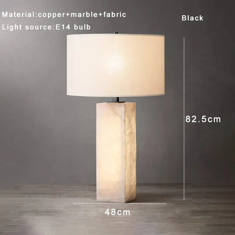 Afralia™ Marble Base Square Table Lamp LED Designer Luxury Home Decor