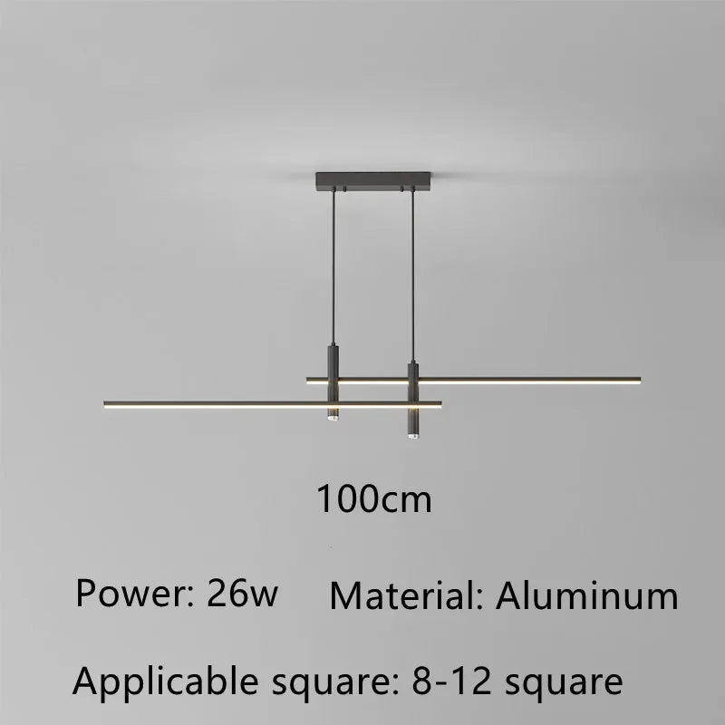 Afralia™ Modern Black Gold LED Pendant Light for Kitchen Dining Chandelier Home Decor