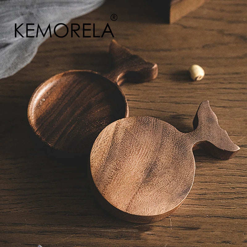 Japanese-Inspired Acacia Wooden Tea Tray | Fish-Shaped High-Value Serving Platter