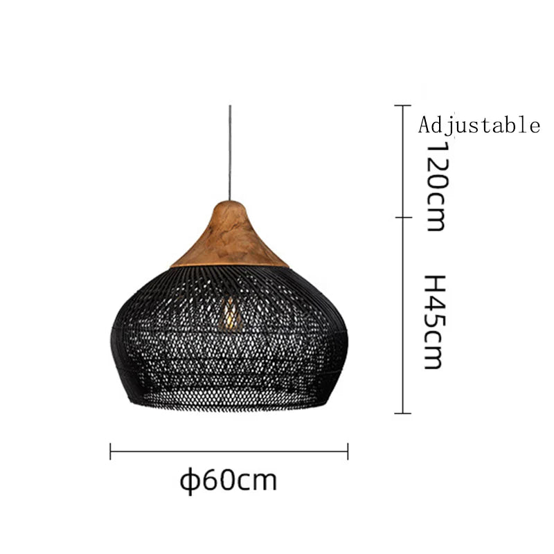 Afralia™ Vintage Rattan Pendant Lamps: Japanese Wabi Sabi Style for Kitchen, Dining Room