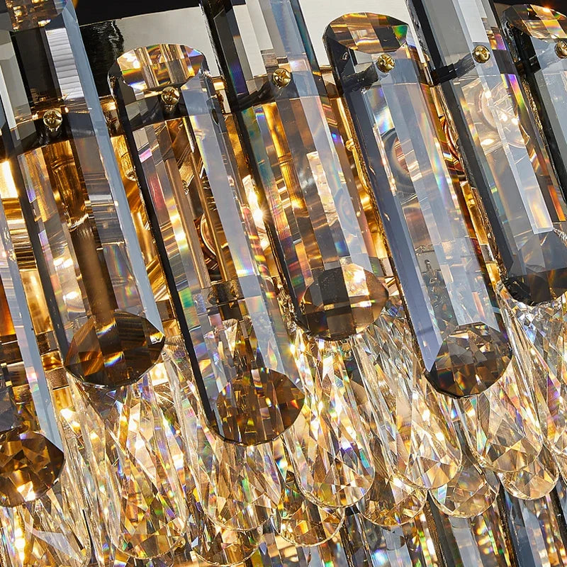 Afralia™ Gold Crystal Chandelier for Living Room Luxury Lighting Fixture