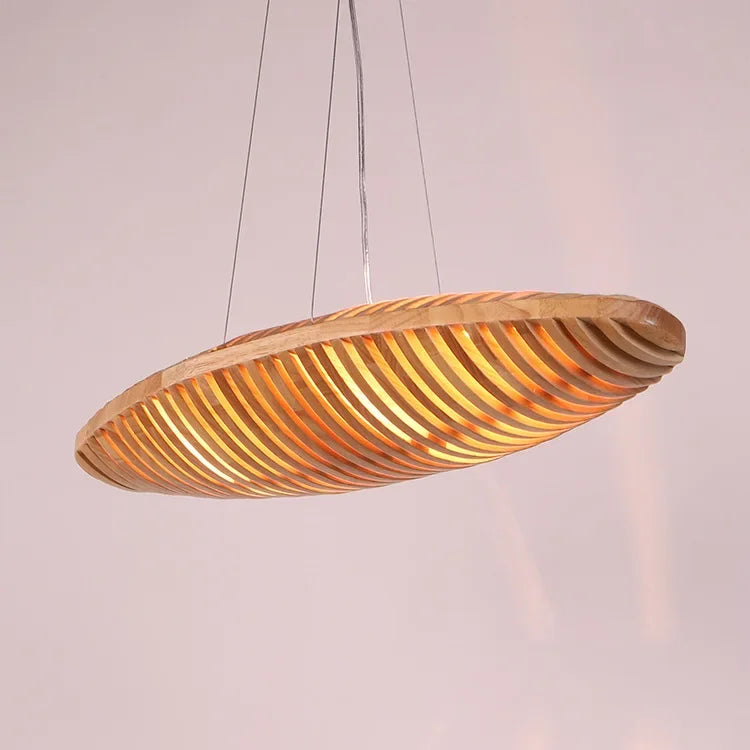 Afralia™ Solid Wood Ceiling Chandelier - Elegant Indoor Lighting for Living & Dining Room