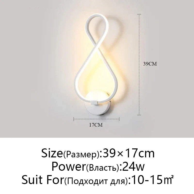 Afralia™ LED Wall Lamps Modern Minimalist Bedroom Living Room Lighting Black White