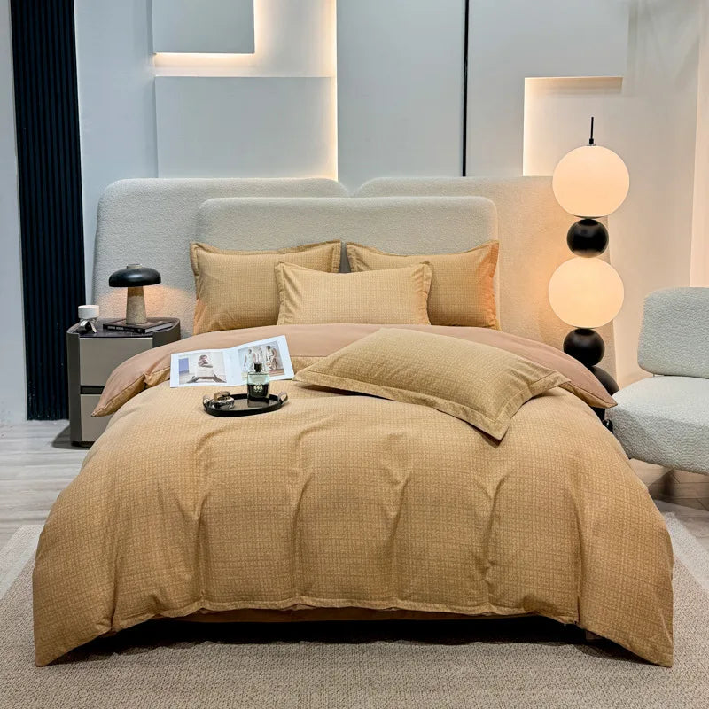 Afralia™ Brushed Cotton Printed Duvet Cover Set - Single/Double Bed Bedclothes