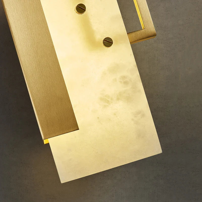 Afralia™ Marble Wall Light Bedside LED Golden Copper SconceLux Luxurious Home Decor