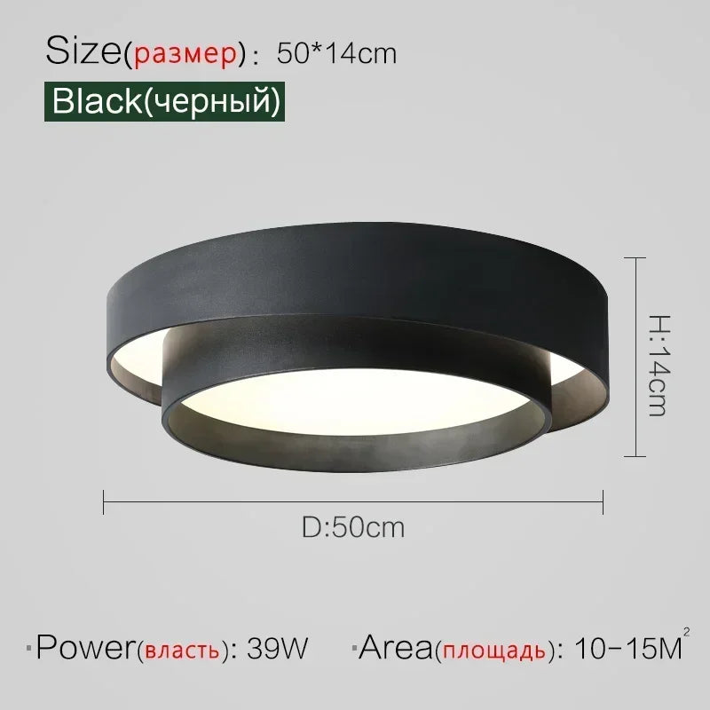 Afralia™ LED Ceiling Light Modern Minimalist Indoor LightingFixture White Black Grey