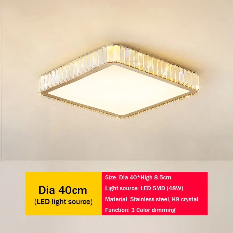 Afralia™ Luxury Crystal LED Ceiling Light for Modern Bedroom Ambiance