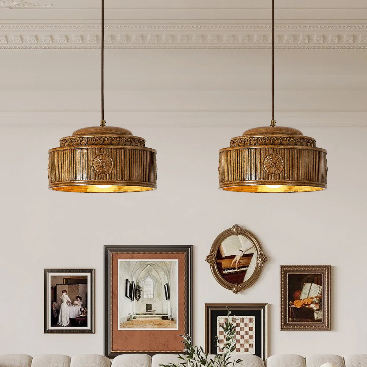 Creamy Resin Pendant Lights by Afralia™ for Bedroom & Living Room Lighting
