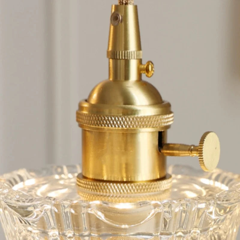 Afralia™ Modern Clear Glass Pendant Lights for Coffee Study Bedroom, Adjustable Copper Wire Lighting Fixtures