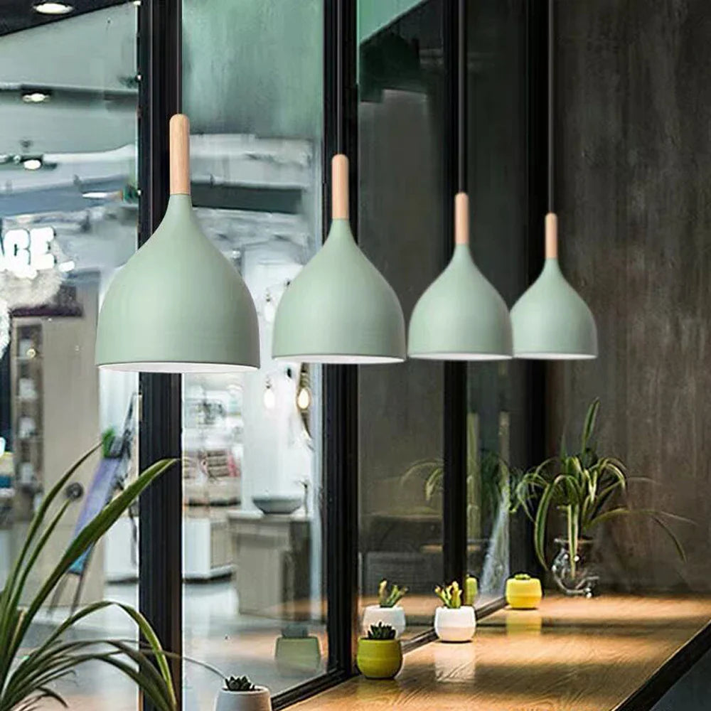 Afralia™ Modern Wood Pendant Light for Home, Kitchen, and Living Room