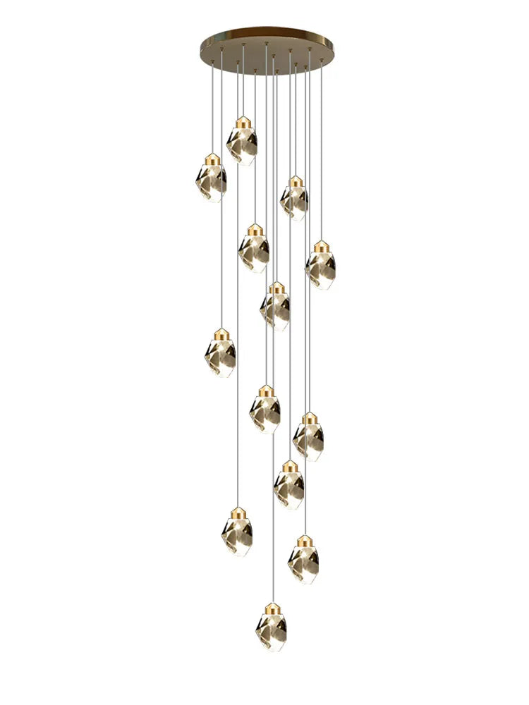 Afralia™ Nordic Crystal Chandelier for Living Room Villa Ceiling - Staircase Pendant Lamps