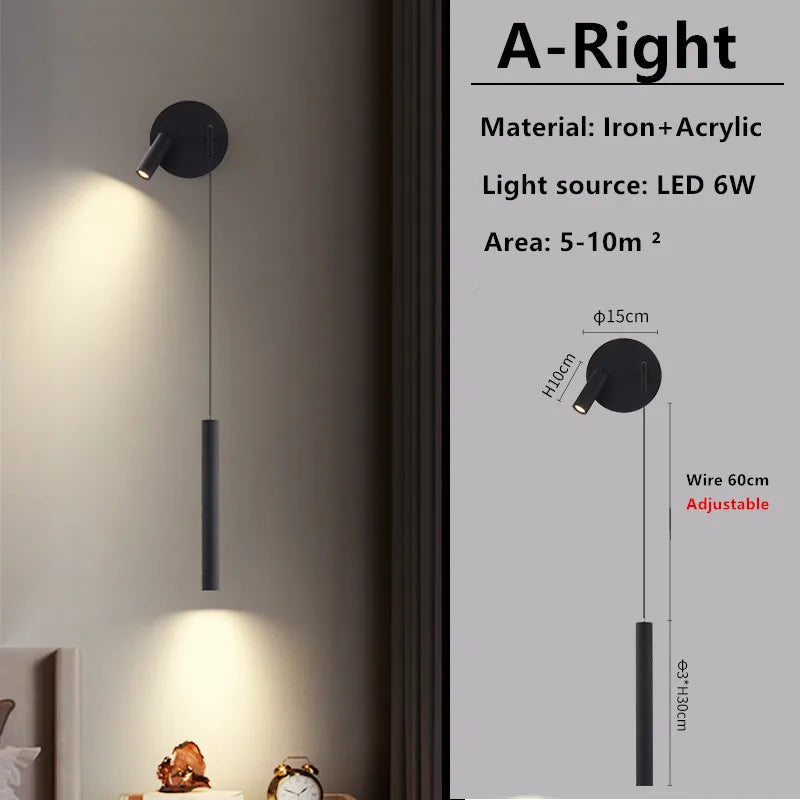 Afralia™ Nordic LED Wall Lamp for Bedroom Living Room - Modern Minimalist Design
